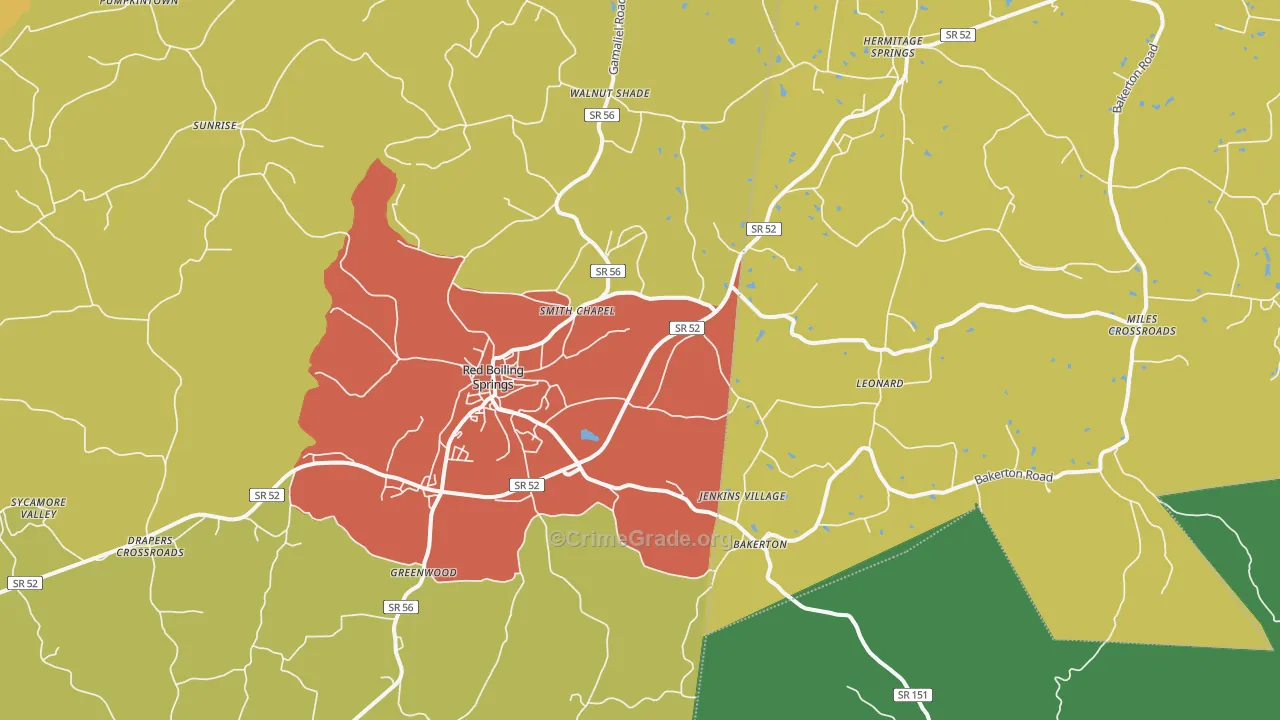 37150, TN Map of Theft Rates