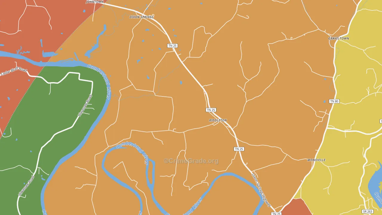 37151, TN Map of Theft Rates