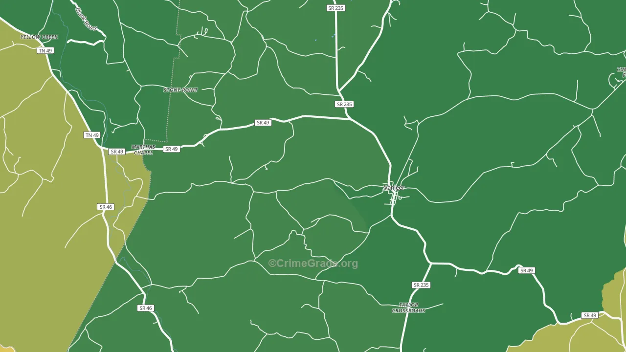 37181, TN Map of Theft Rates