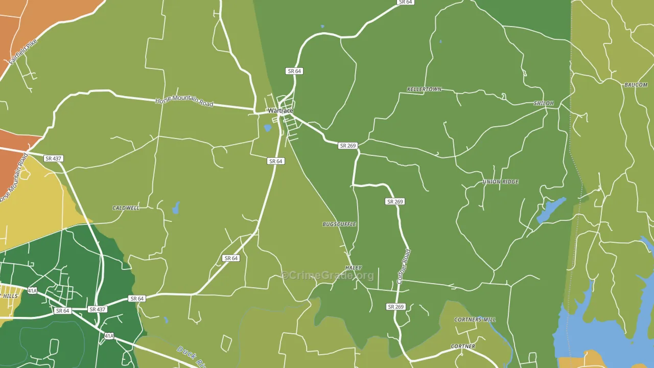 37183, TN Map of Theft Rates