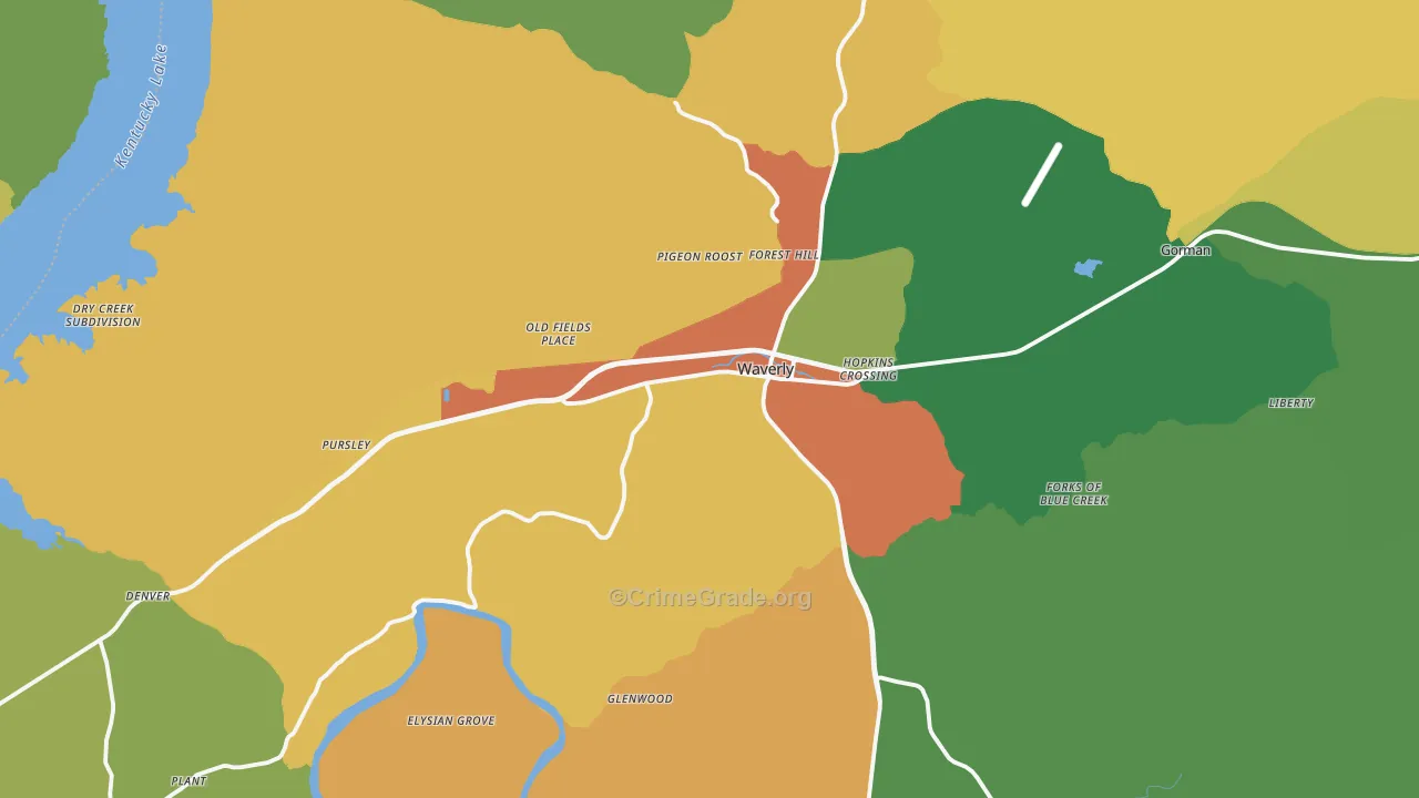 37185, TN Map of Theft Rates
