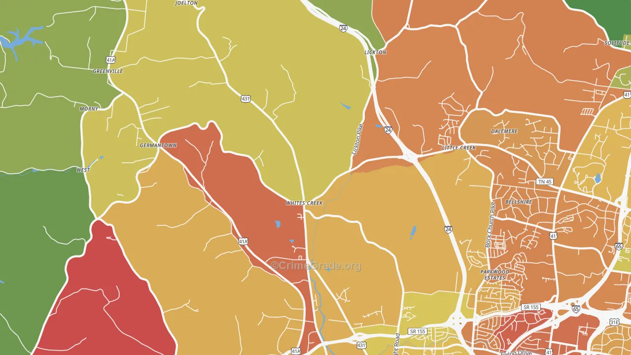 37189, TN Map of Theft Rates