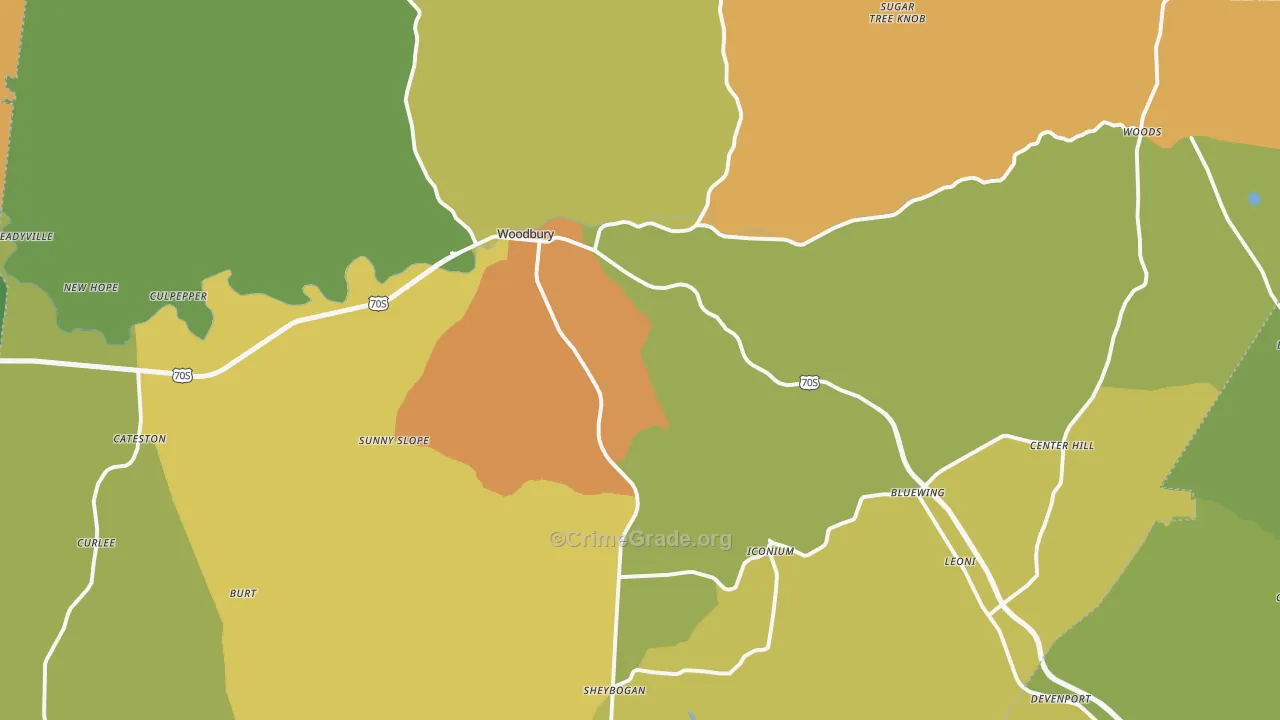 37190, TN Map of Theft Rates