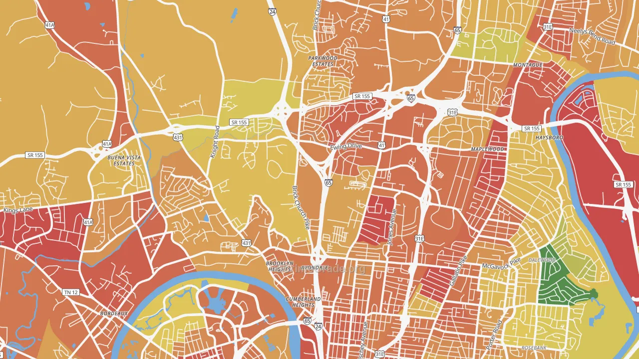 37207, TN Map of Theft Rates