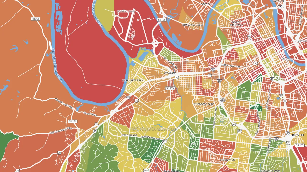 37209, TN Map of Theft Rates