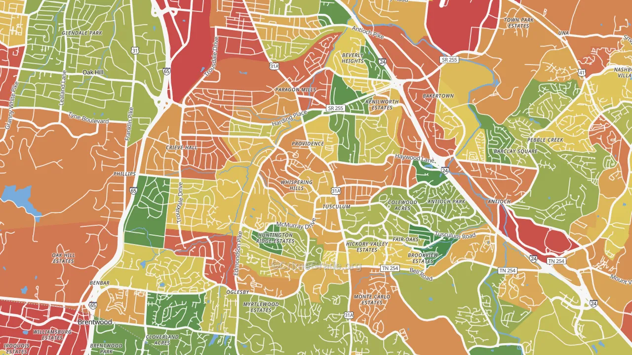 37211, TN Map of Theft Rates