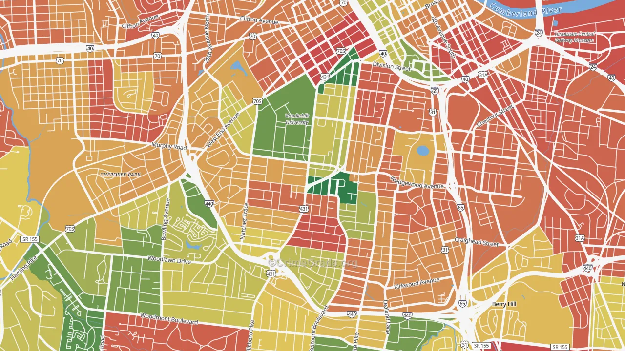 37212, TN Map of Theft Rates