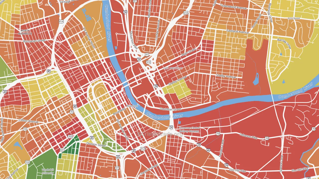 37213, TN Map of Theft Rates