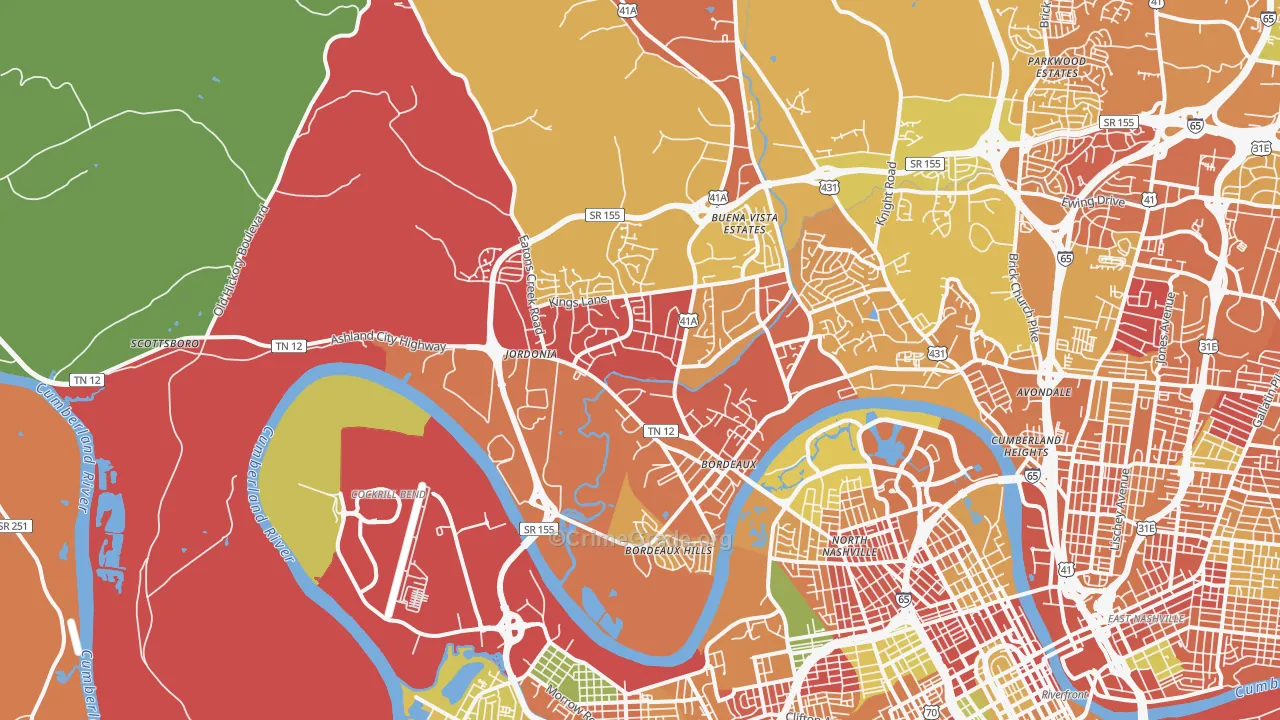 37218, TN Map of Theft Rates