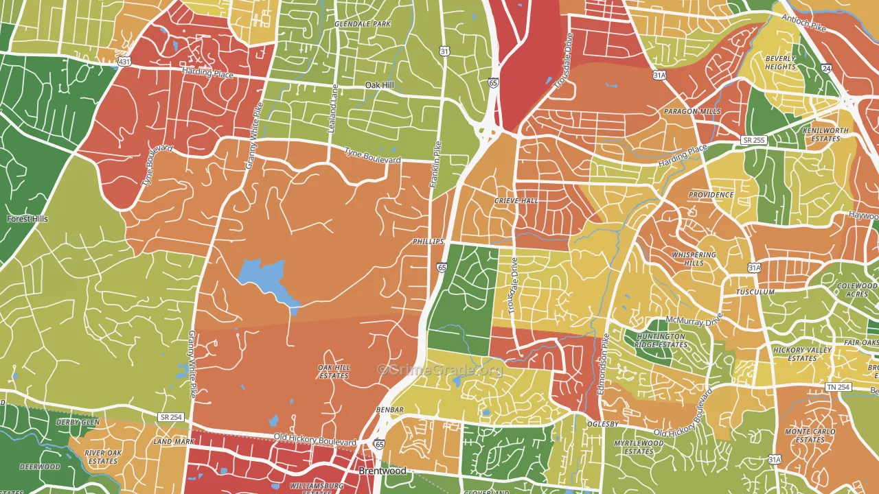37220, TN Map of Theft Rates