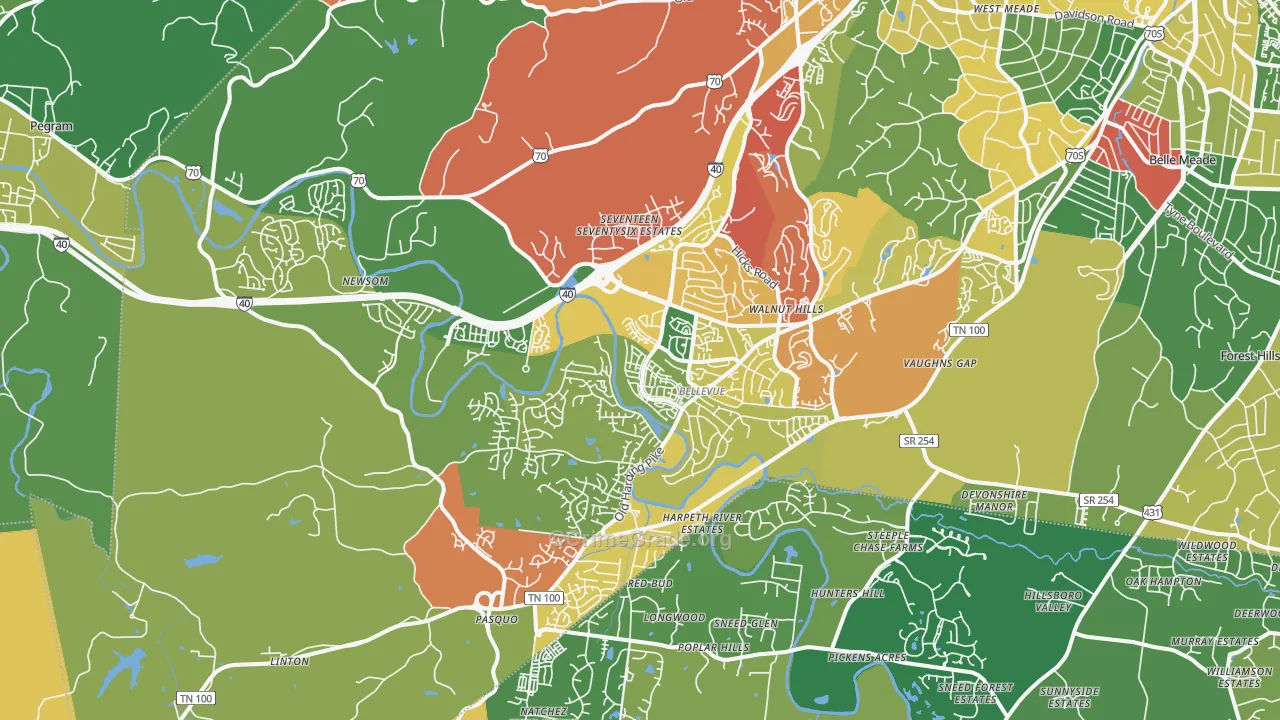37221, TN Map of Theft Rates
