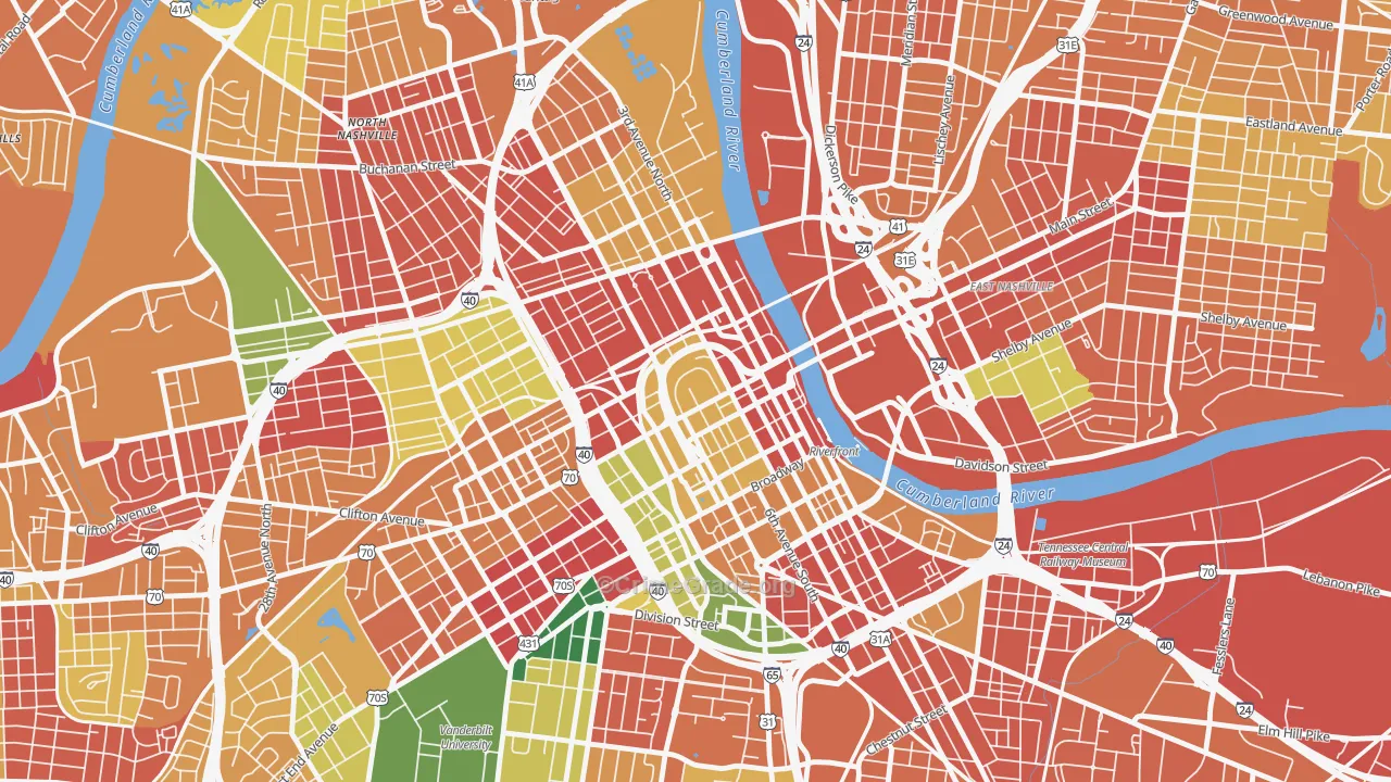 37243, TN Map of Theft Rates