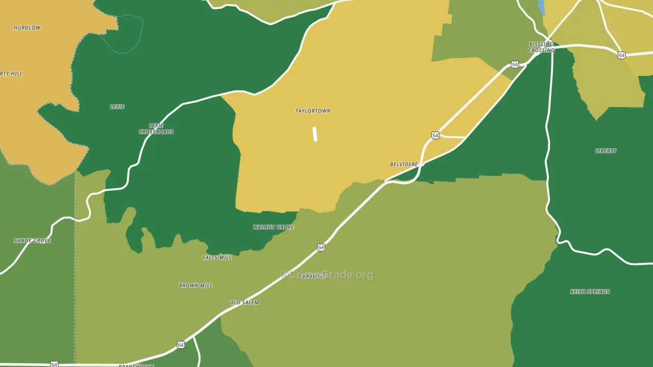 37306, TN Map of Theft Rates