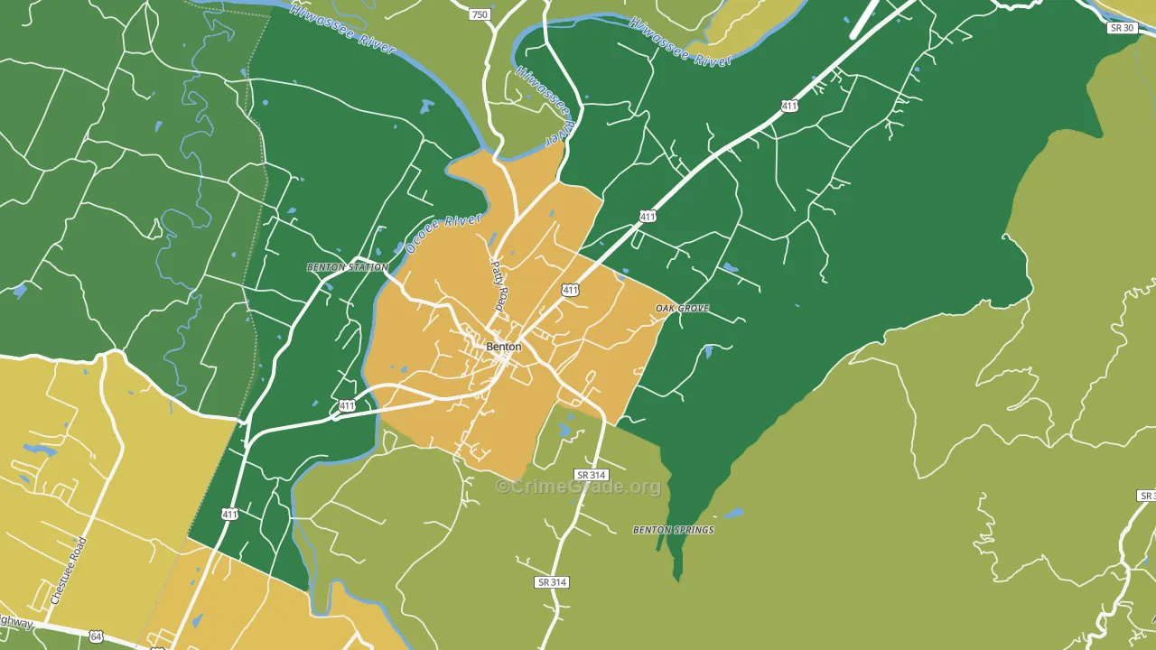 37307, TN Map of Theft Rates
