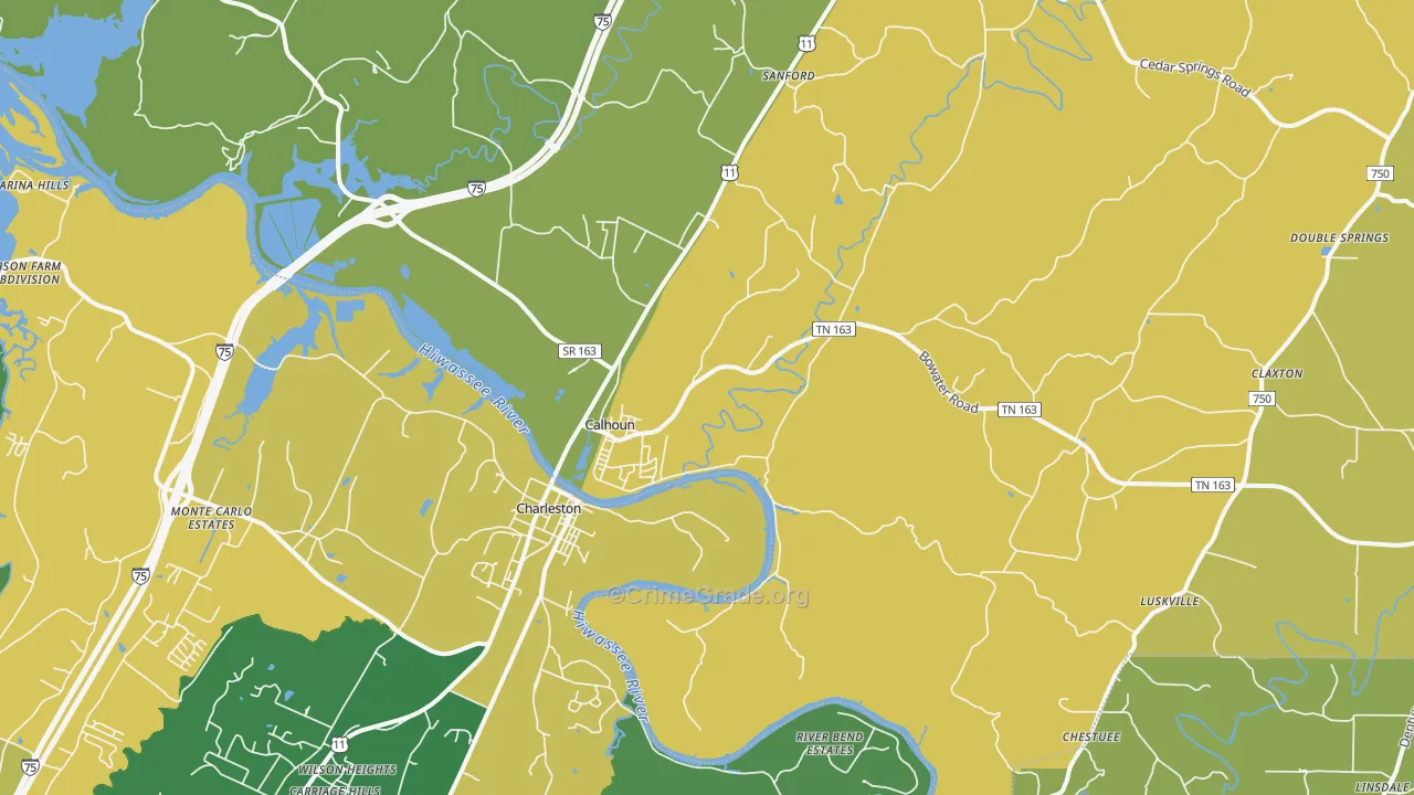 37309, TN Map of Theft Rates
