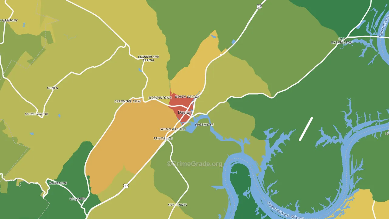 37321, TN Map of Theft Rates