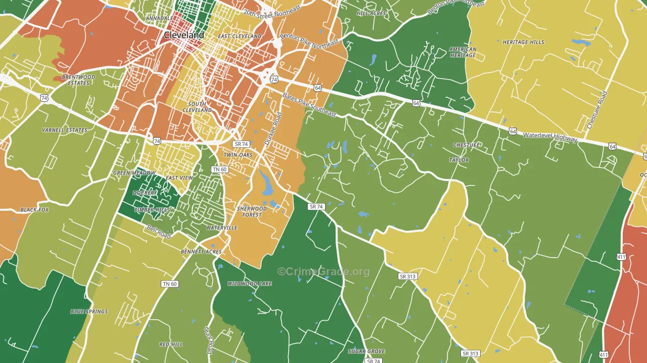 37323, TN Map of Theft Rates