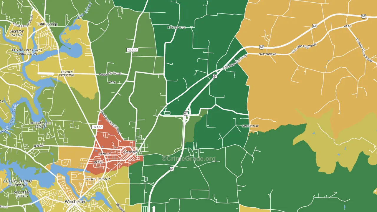 37324, TN Map of Theft Rates