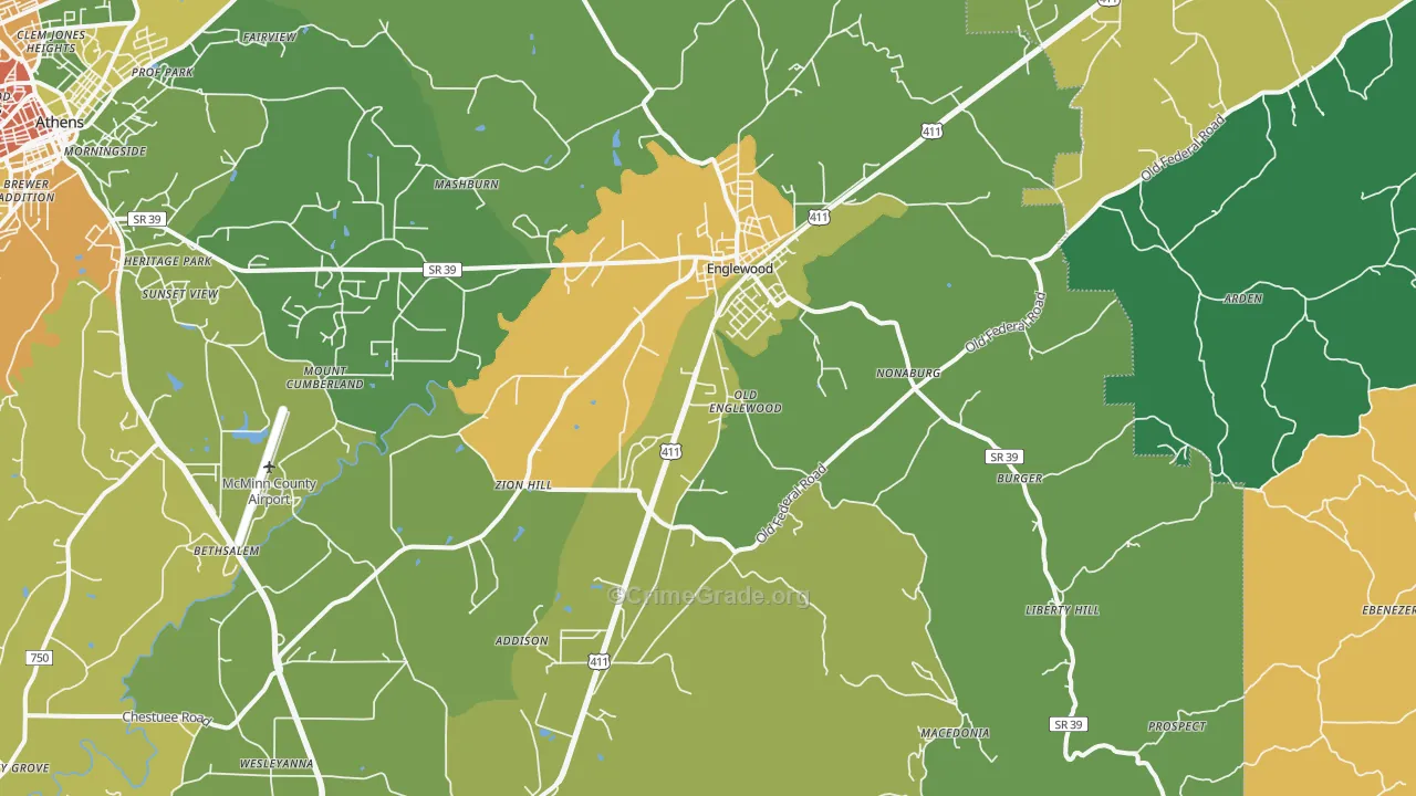 37329, TN Map of Theft Rates
