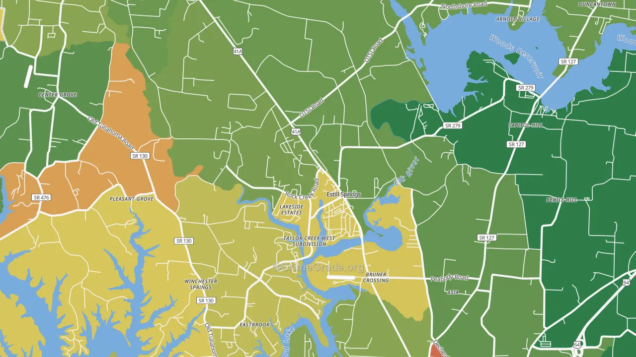 37330, TN Map of Theft Rates