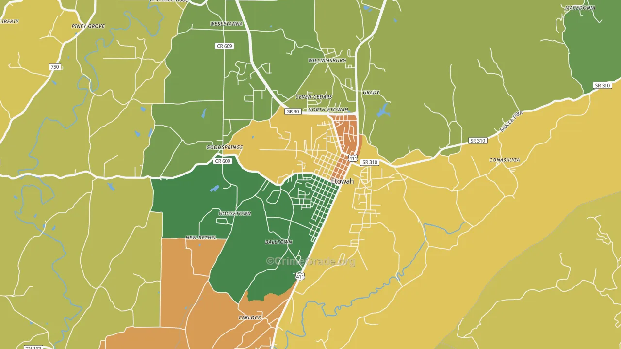 37331, TN Map of Theft Rates