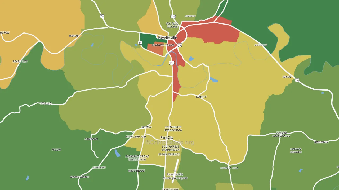 37334, TN Map of Theft Rates