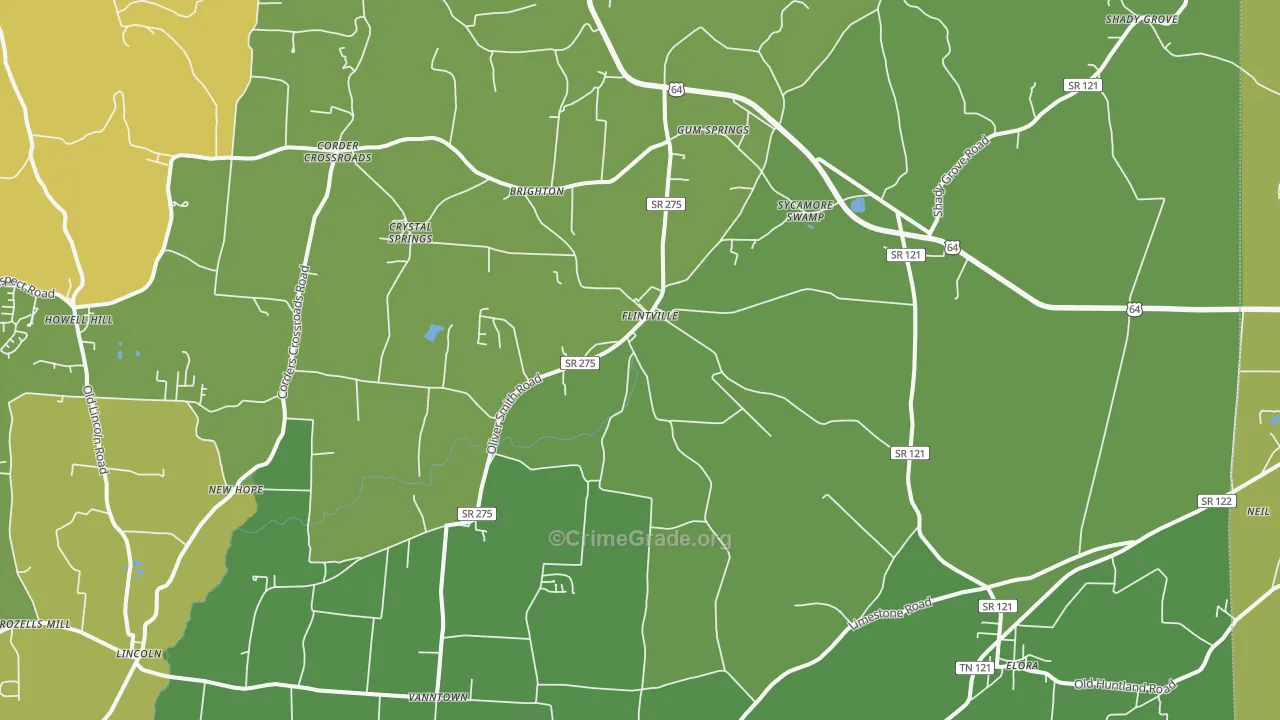 37335, TN Map of Theft Rates