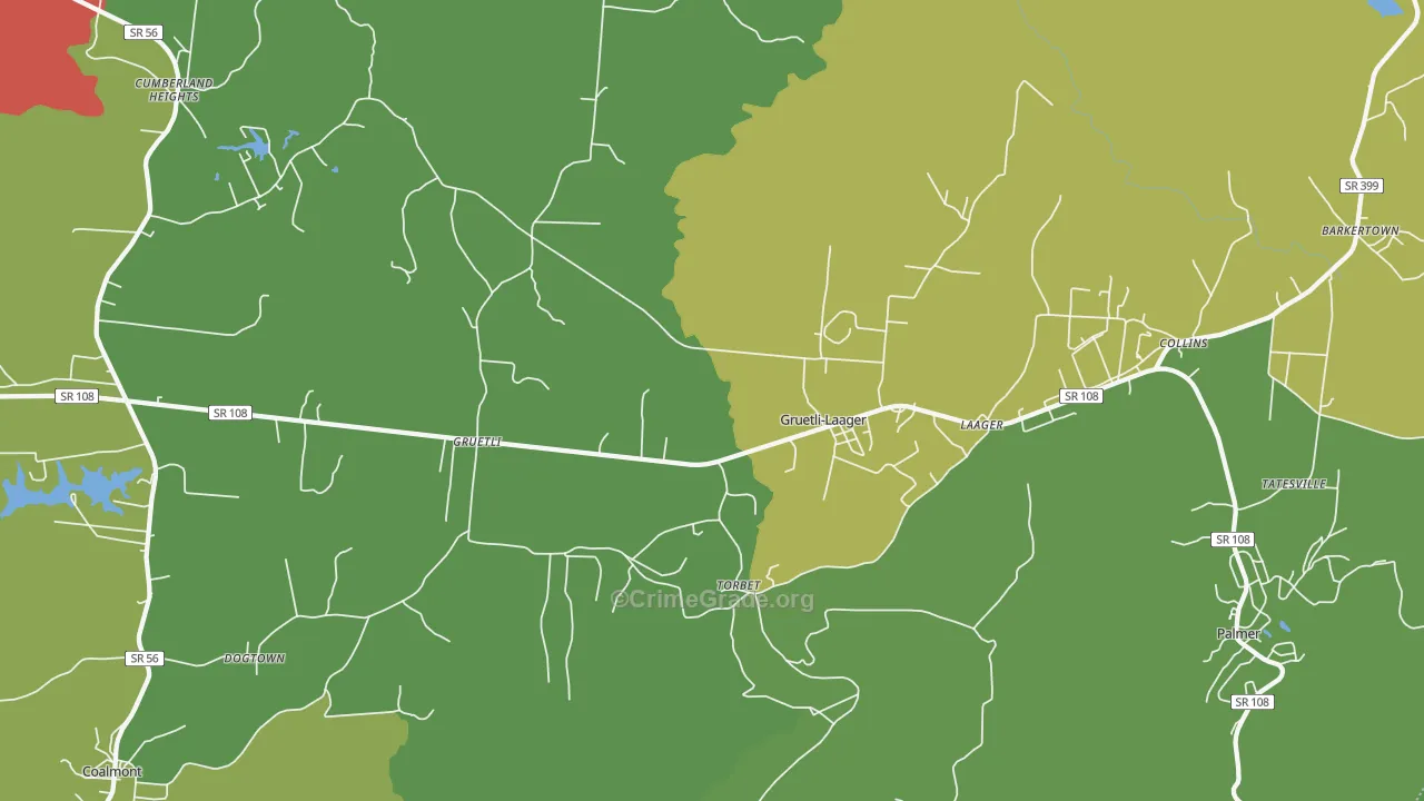 37339, TN Map of Theft Rates