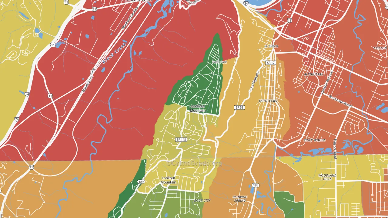 37350, TN Map of Theft Rates