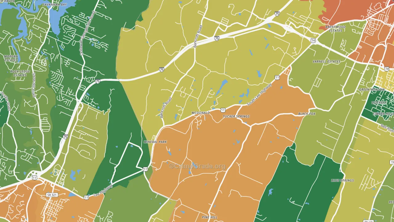 37353, TN Map of Theft Rates
