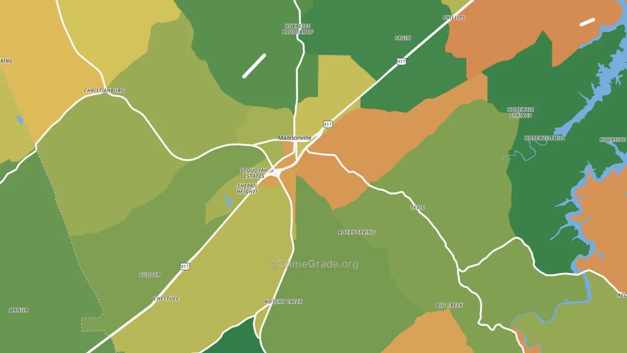 37354, TN Map of Theft Rates
