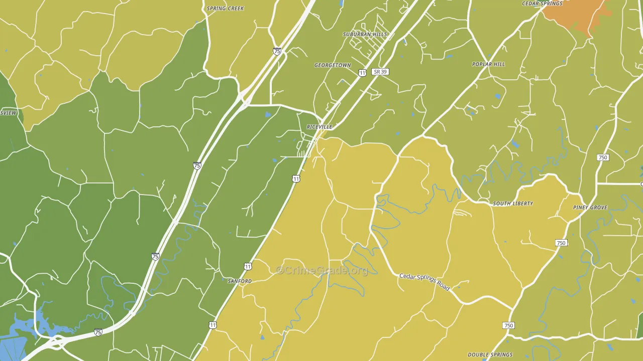 37370, TN Map of Theft Rates