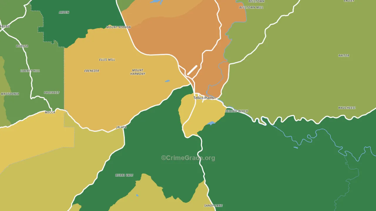 37385, TN Map of Theft Rates