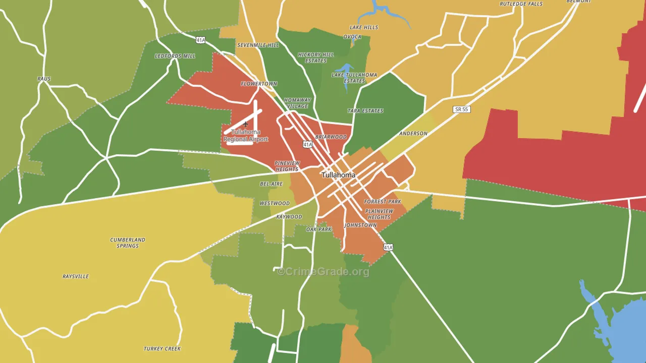 37388, TN Map of Theft Rates
