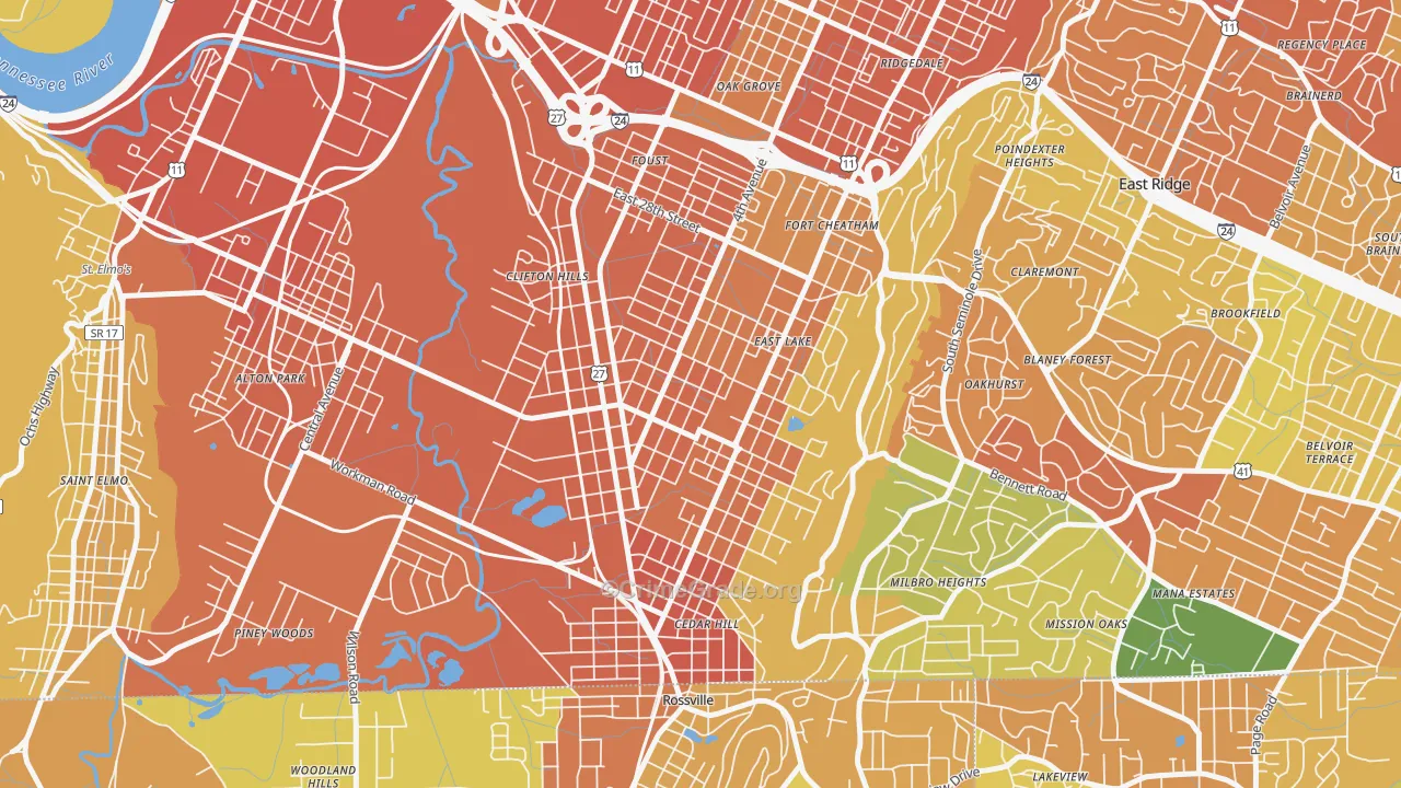 37407, TN Map of Theft Rates