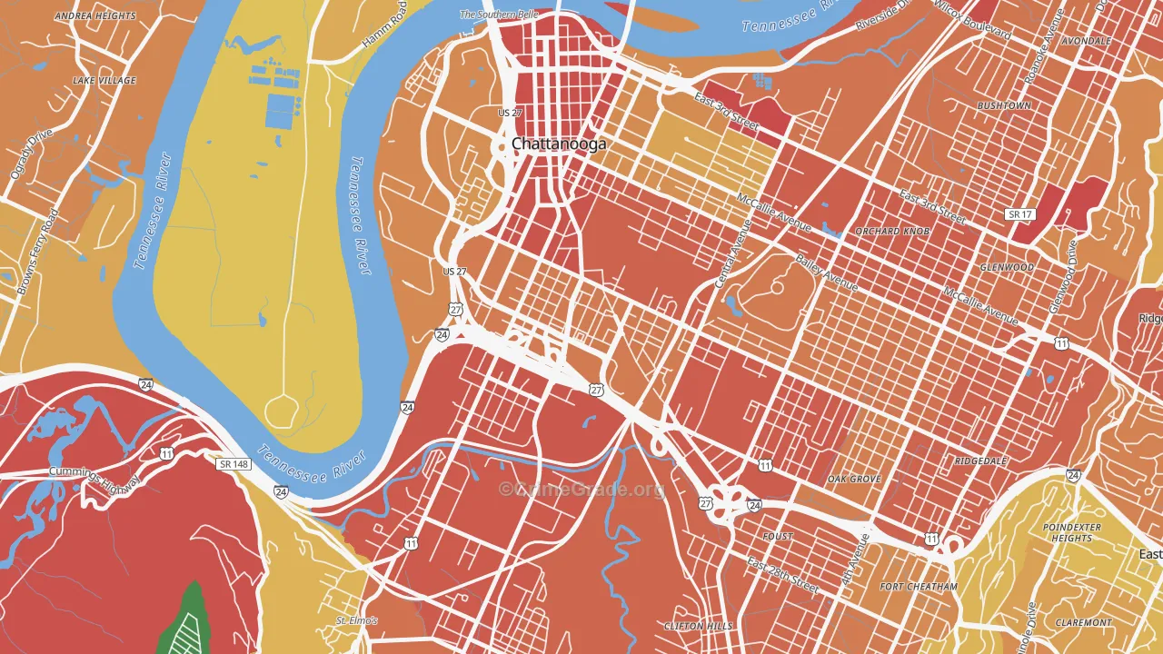 37408, TN Map of Theft Rates