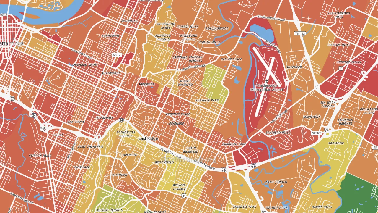 37411, TN Map of Theft Rates
