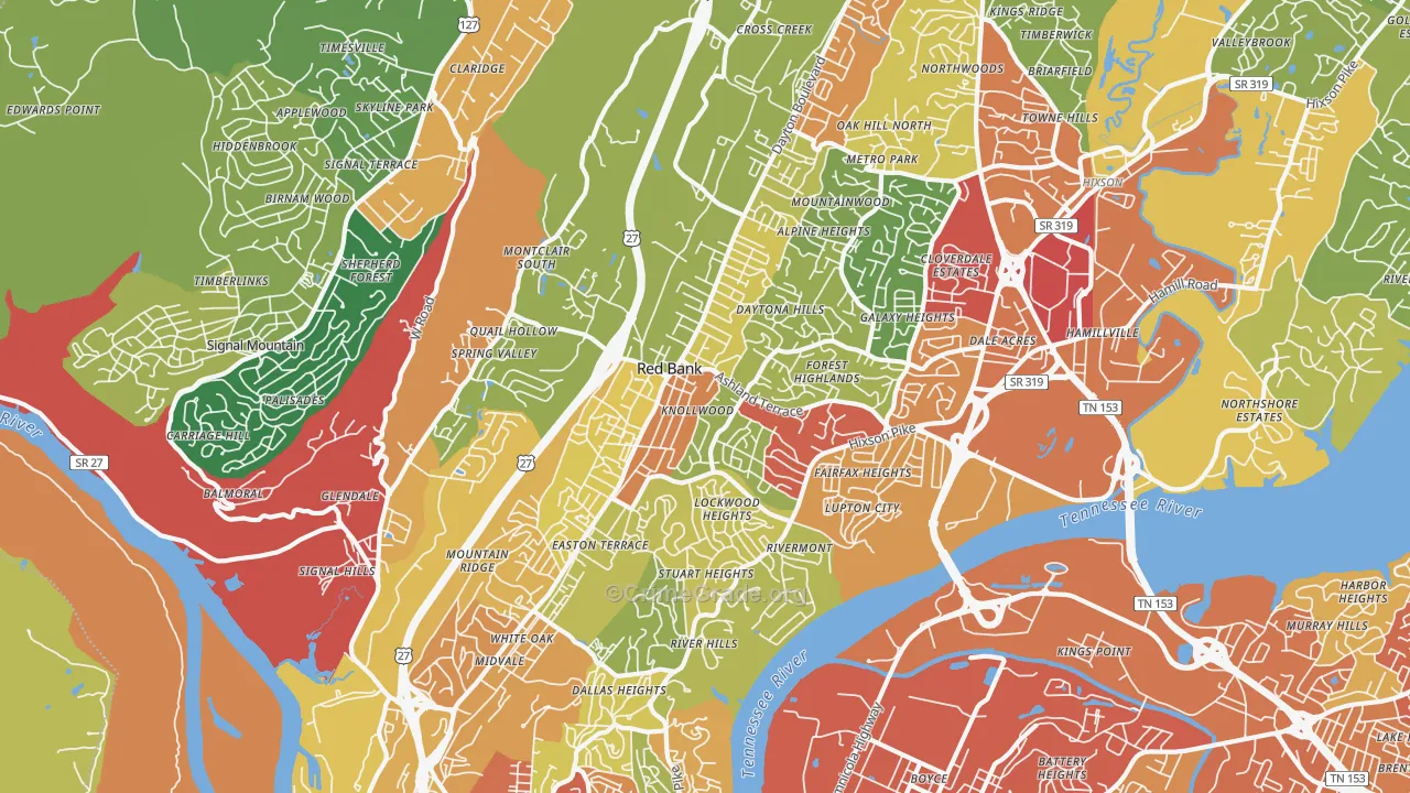 37415, TN Map of Theft Rates