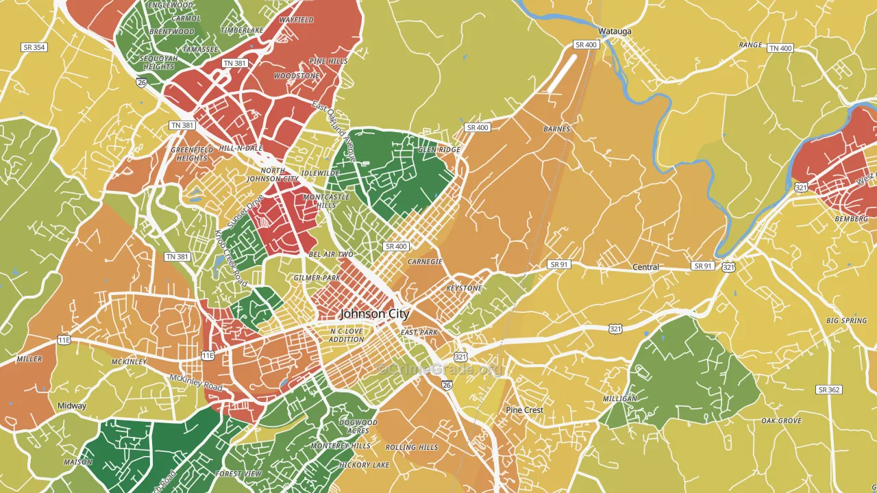 37601, TN Map of Theft Rates