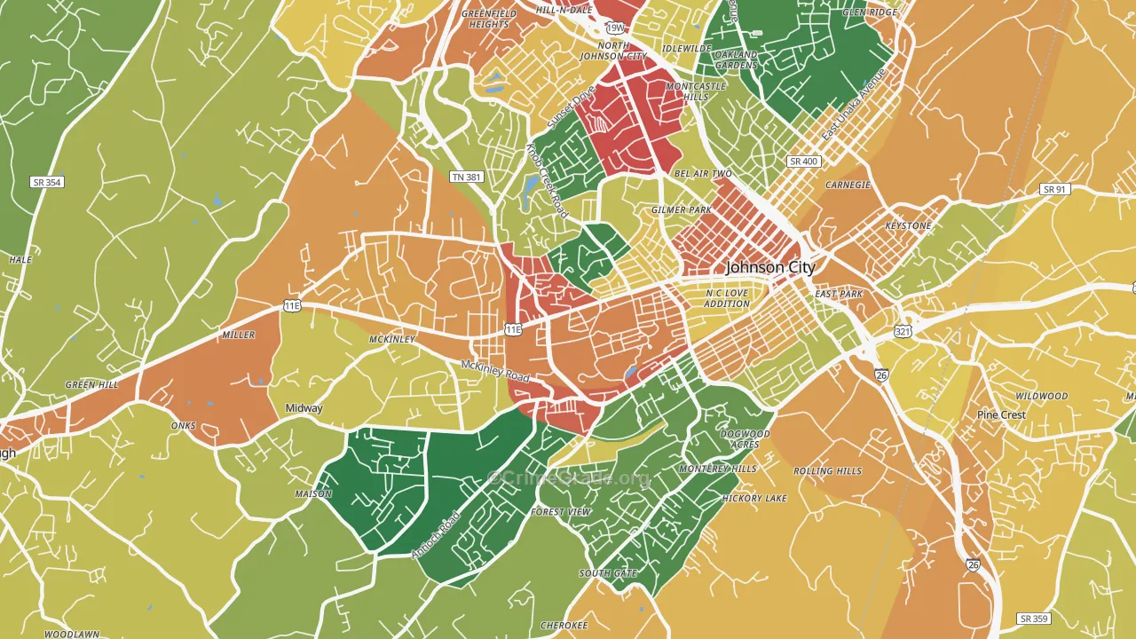 37604, TN Map of Theft Rates