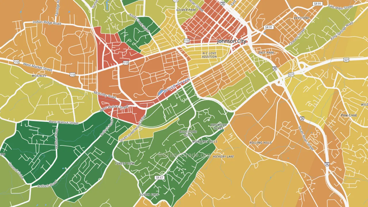 37614, TN Map of Theft Rates