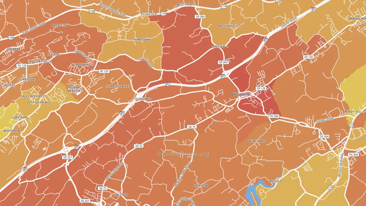 37617, TN Map of Theft Rates