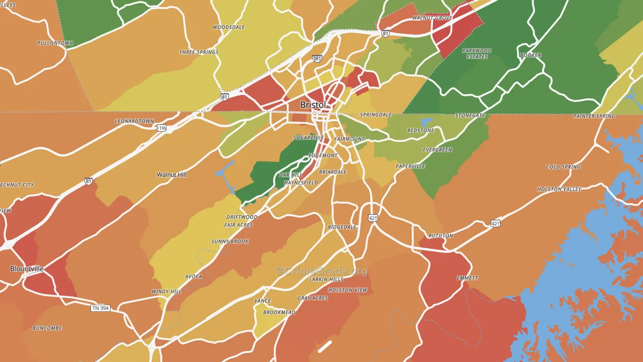 37620, TN Map of Theft Rates