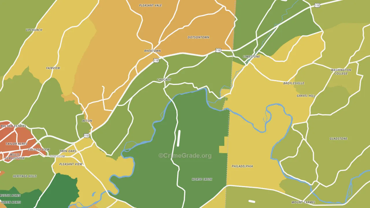 37641, TN Map of Theft Rates