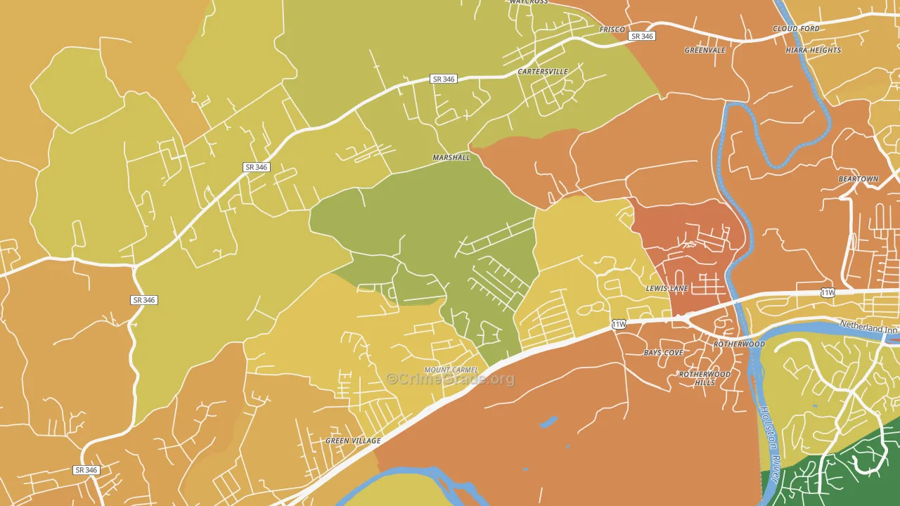 37645, TN Map of Theft Rates