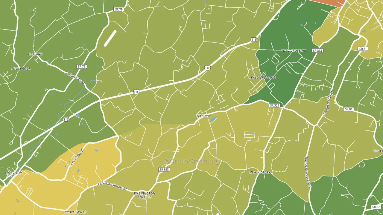 37690, TN Map of Theft Rates