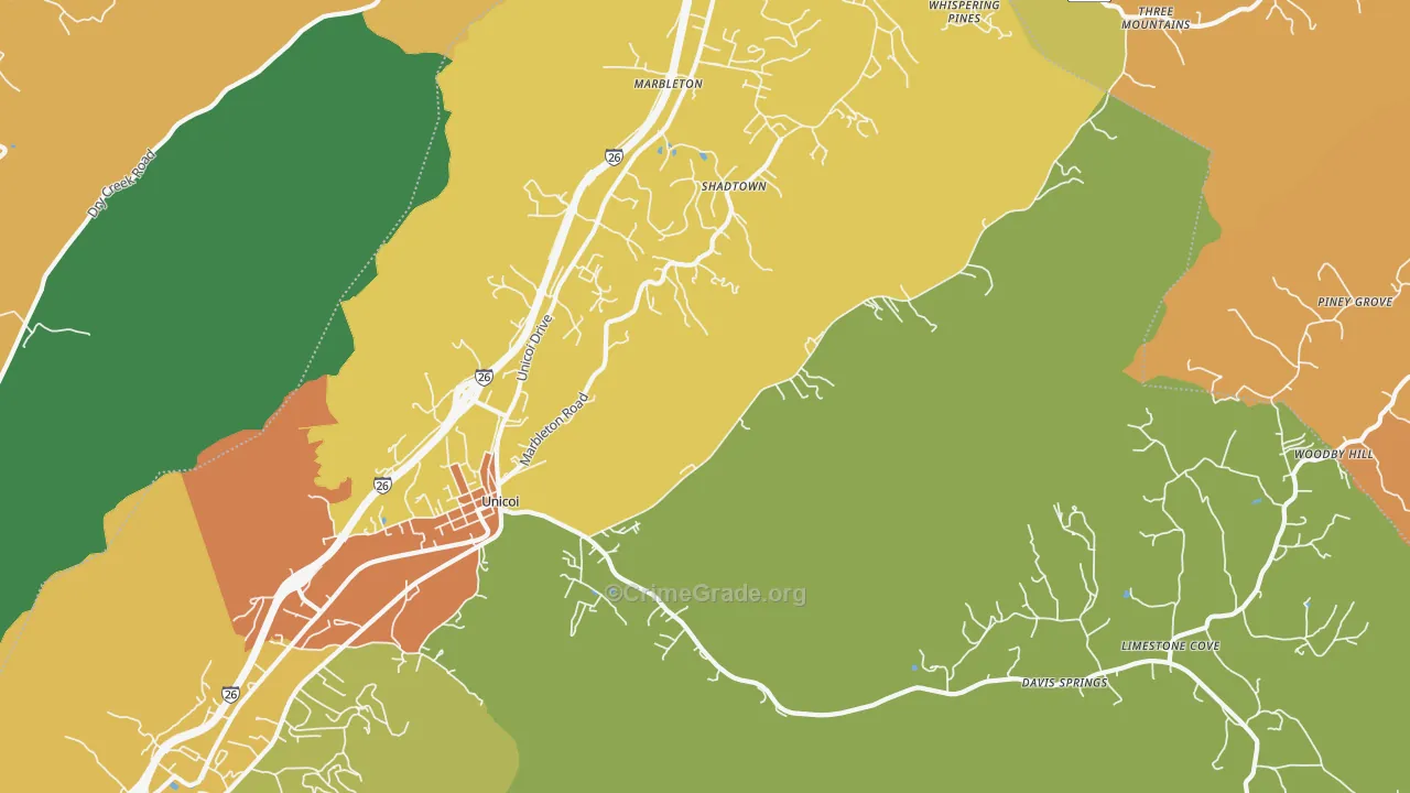 37692, TN Map of Theft Rates