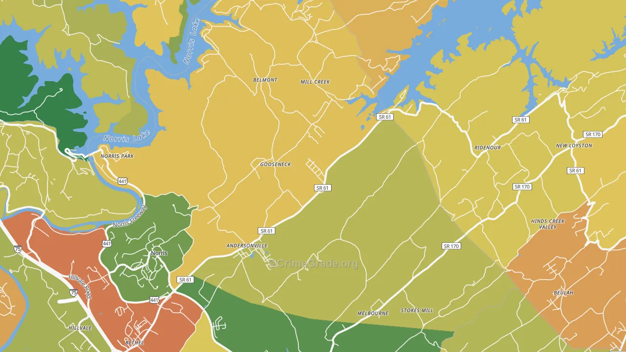 37705, TN Map of Theft Rates