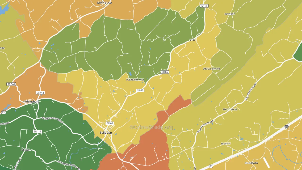 37711, TN Map of Theft Rates