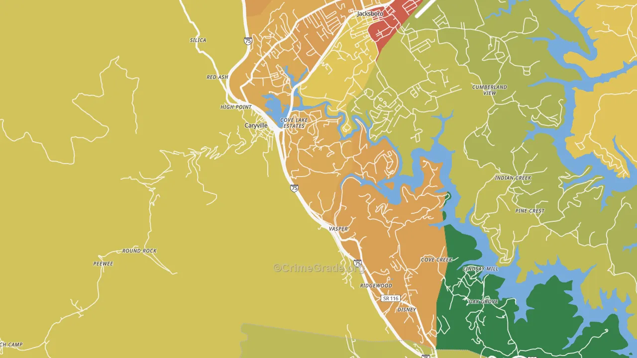 37714, TN Map of Theft Rates